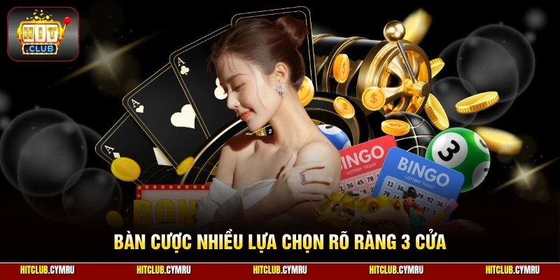 Bàn cược nhiều lựa chọn rõ ràng 3 cửa