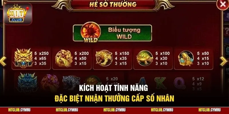 Kích hoạt tính năng đặc biệt nhận thưởng cấp số nhân